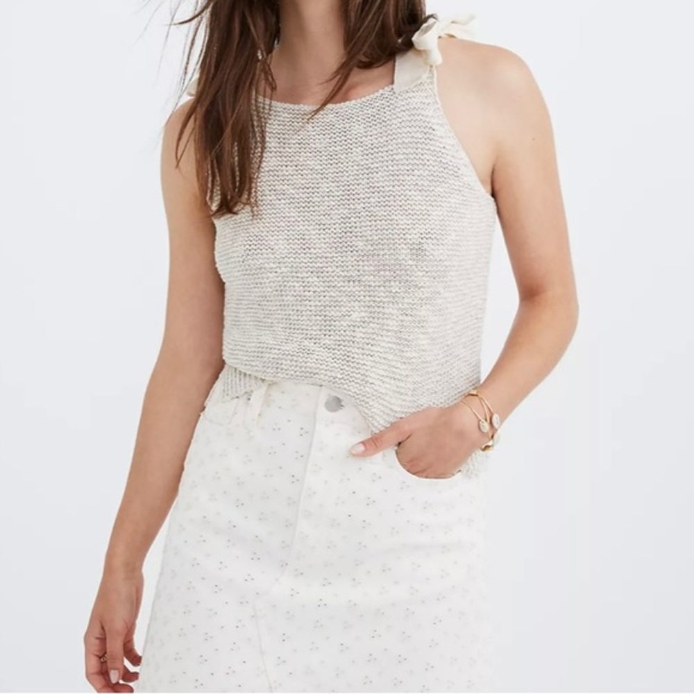 Madewell Crochet Highgate Tie-Strap Tank - M